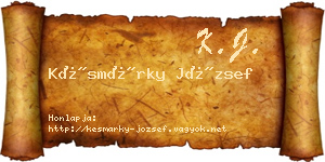 Késmárky József névjegykártya