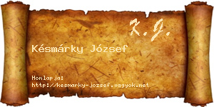 Késmárky József névjegykártya