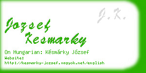 jozsef kesmarky business card